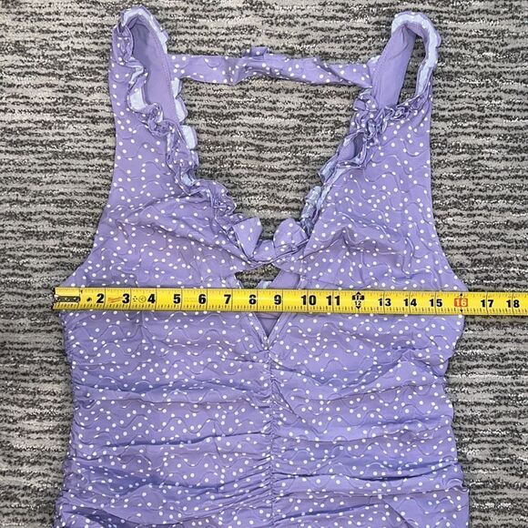 NWT For Love & Lemons Chelsie Mini Dress With All-over Polka Dot Print Large - Picture 11 of 16